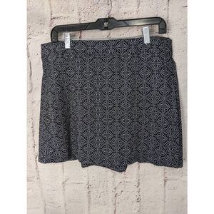 RipSkirt Hawaii Skirt Black White Batik Wrap Cover up Sz L Large Length 1‎